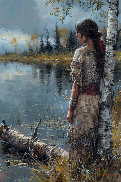 Contemplating the Journey Ahead Native American Canvas