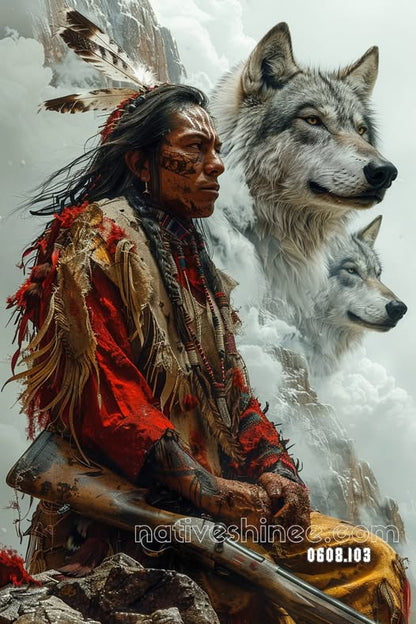 Wolf Spirit Warrior Canvas