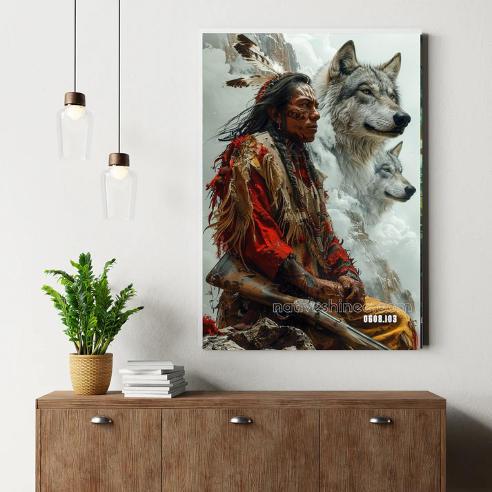 Wolf Spirit Warrior Canvas