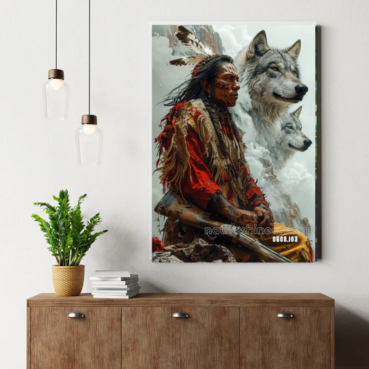 Wolf Spirit Warrior Canvas
