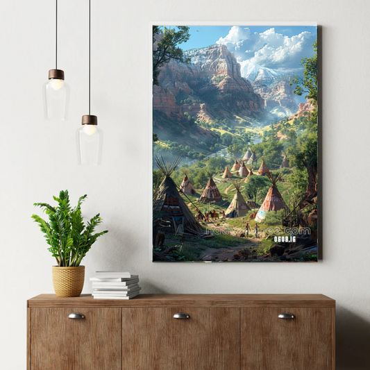 Morning Mist Over the Sacred River Canvas