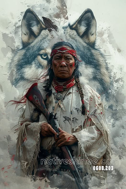 Spirit of the Wolf Guardian Canvas