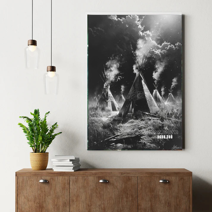 Moonlit Camp of the Plains Canvas