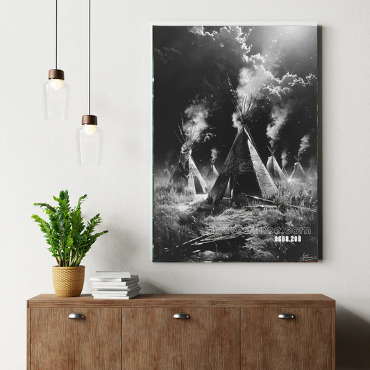 Moonlit Camp of the Plains Canvas