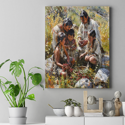 Berry Harvest Native American Canvas