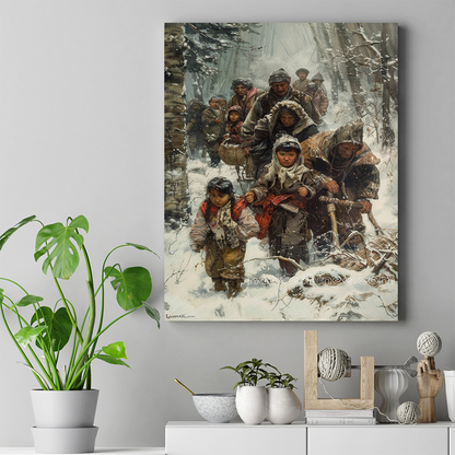 A Journey of Strength and Survival Native American Canvas