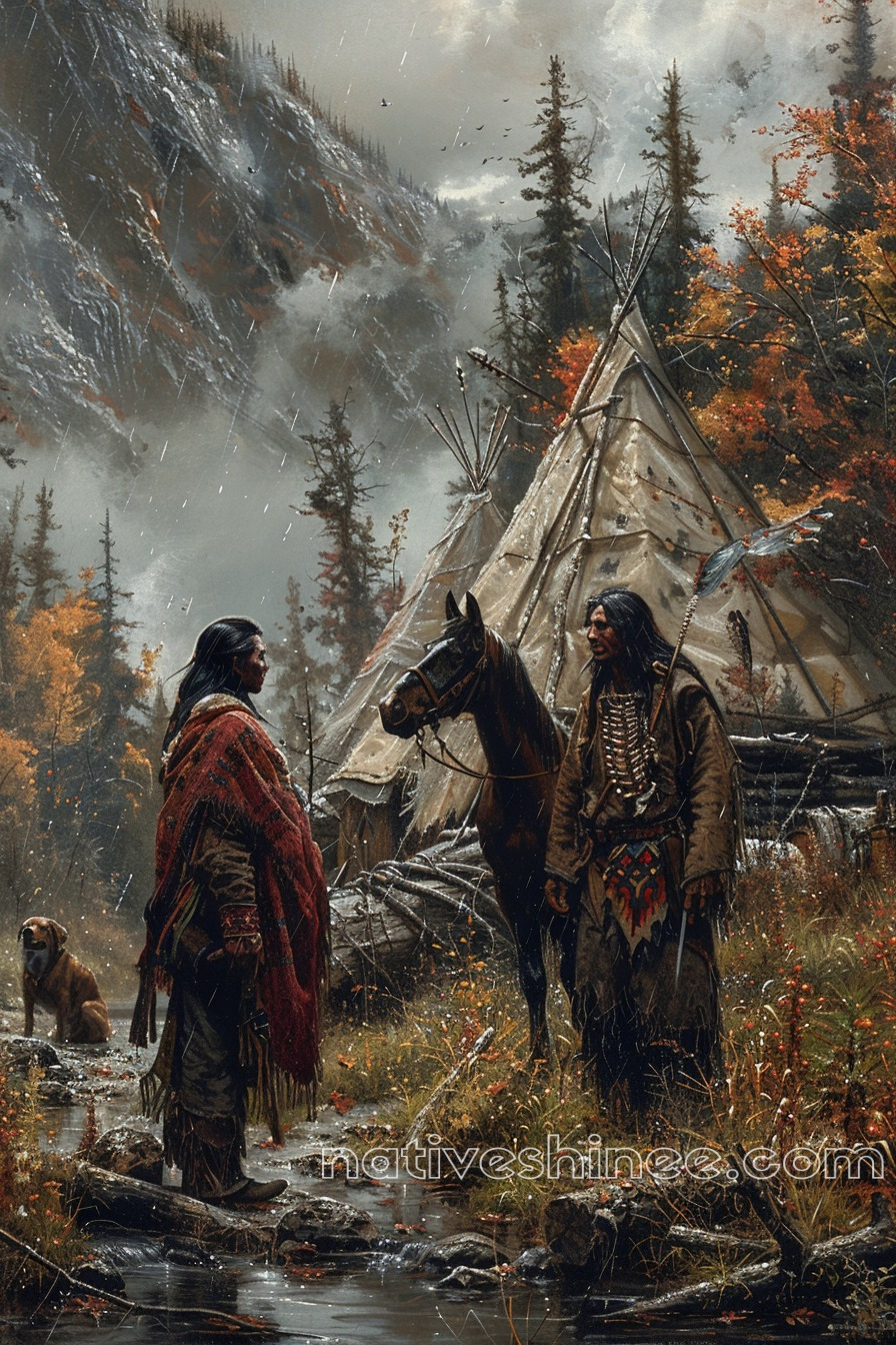 Native Spirits in the Mist Native American Canvas