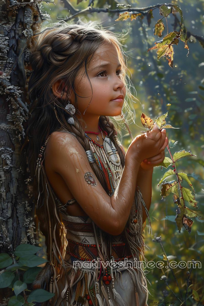 Nature's Light Illuminating a Young Heart Native American Canvas