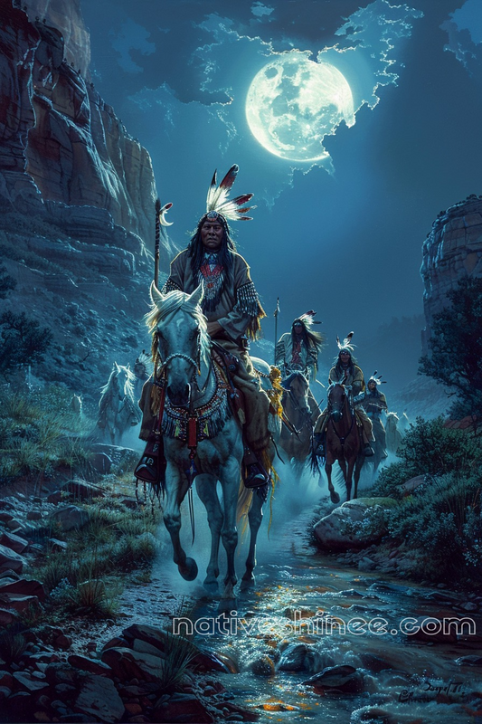 Warriors of the Night Native American Canvas