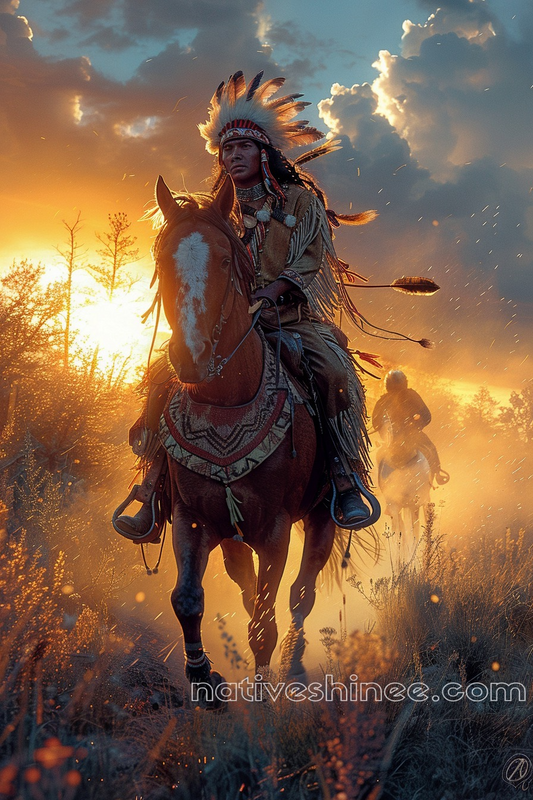 Blazing Path: A Leader's Journey Native American Canvas