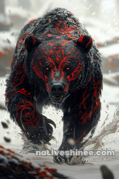 Spirit of the Crimson Bear Canvas