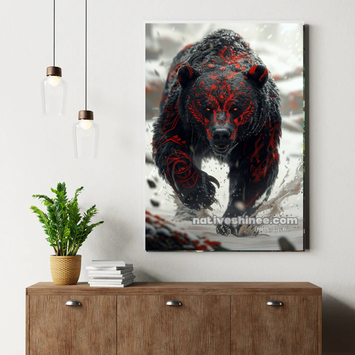 Spirit of the Crimson Bear Canvas
