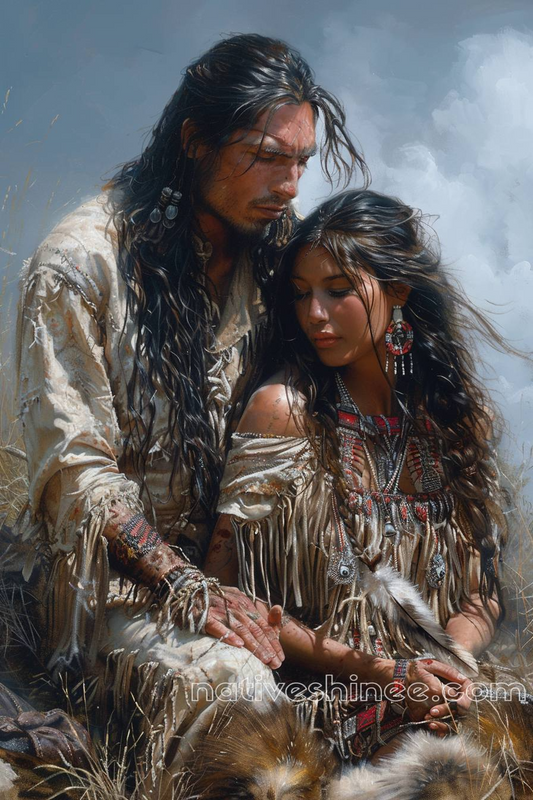 Native Couple in Harmony Native American Canvas