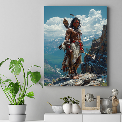 Warrior Spirit: Standing Tall Native American Canvas