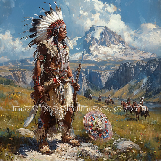 Pride of the Tribe: Guardian of the Land Native American Canvas