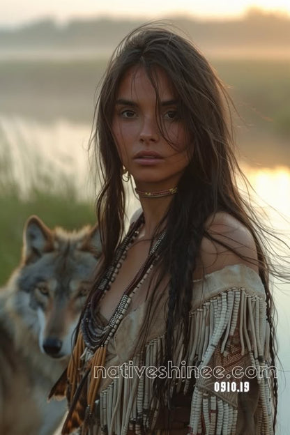 Daughter of the Wolf Spirit Canvas