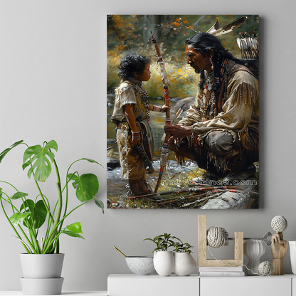 Passing Down the Knowledge of the Ancestors Native American Canvas