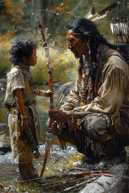 Passing Down the Knowledge of the Ancestors Native American Canvas