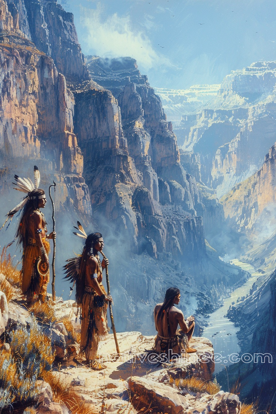 Exploring the Majesty of Ancient Valleys Native American Canvas