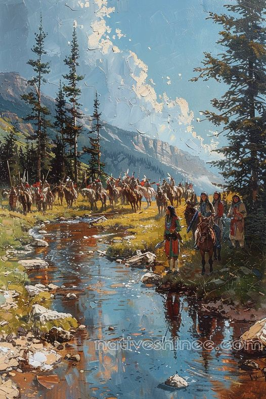 Native American Warriors in the Heart of Nature Native American Canvas