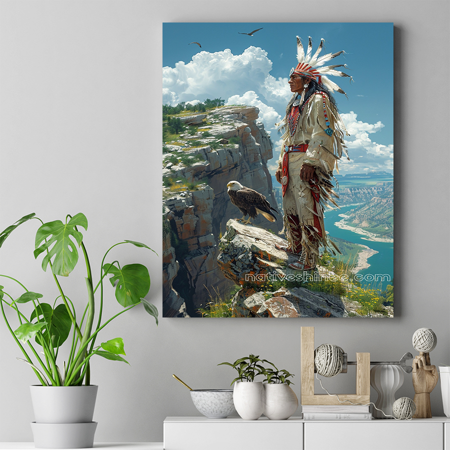Keeper of the Sky, Keeper of the Earth Native American Canvas