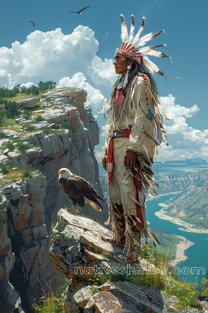 Keeper of the Sky, Keeper of the Earth Native American Canvas