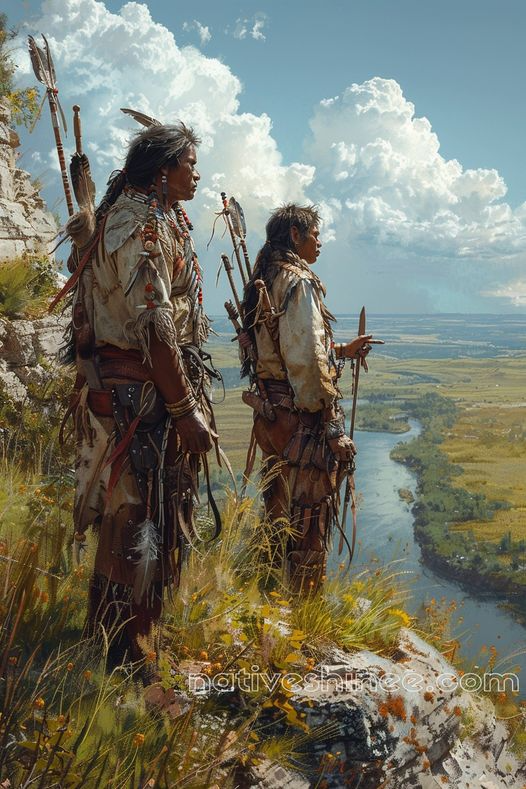 Warriors Overlook the Ancestral Lands Native American Canvas