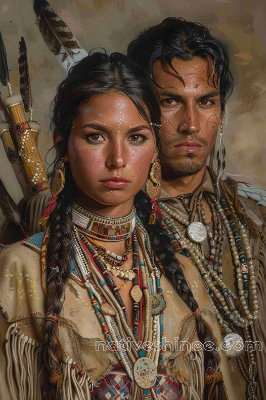 Faces of Resilience and Tradition Native American Canvas