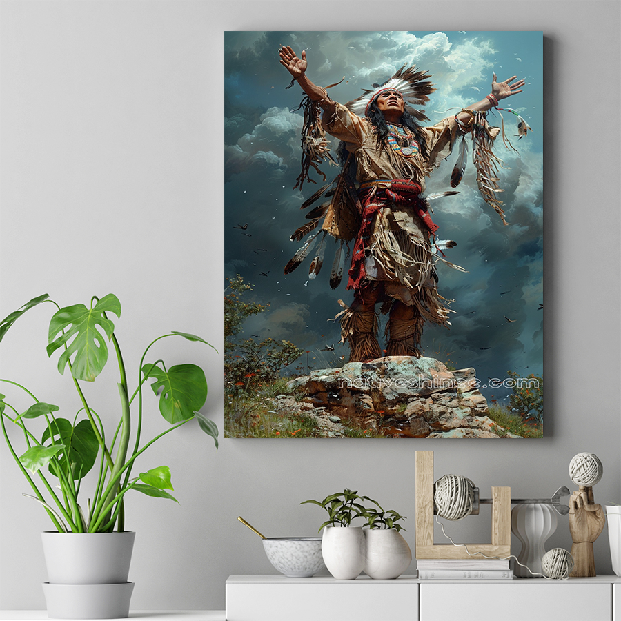 Calling Upon the Spirits Native American Canvas