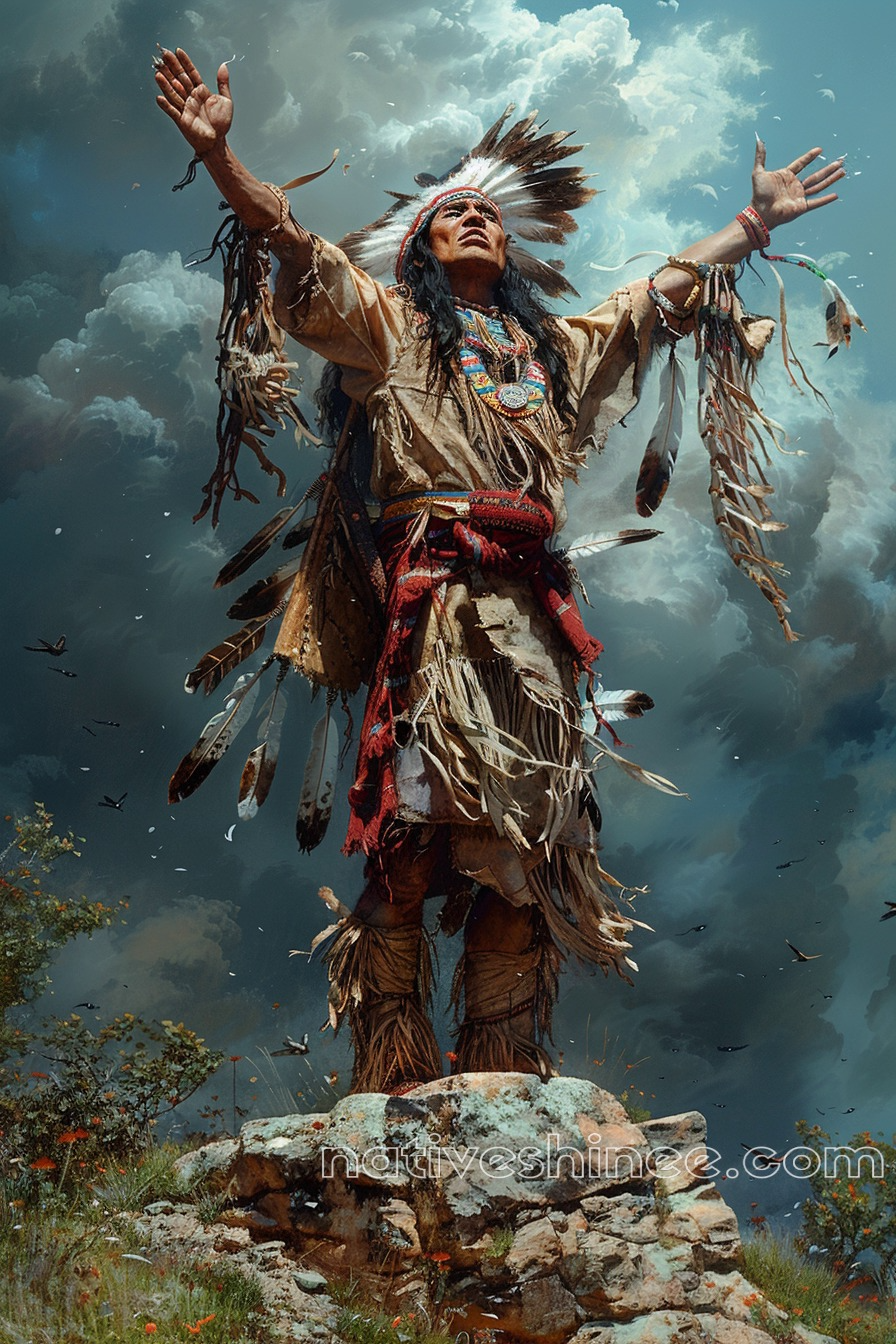 Calling Upon the Spirits Native American Canvas