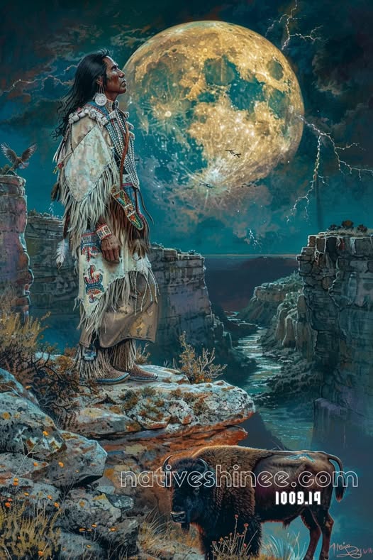 Thunder Moon's Canyon Vigil Canvas