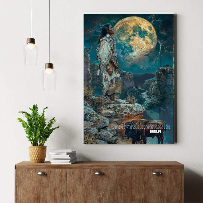 Thunder Moon's Canyon Vigil Canvas