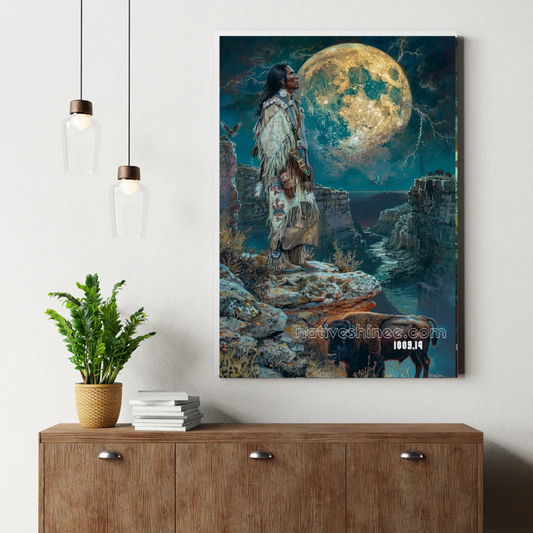 Thunder Moon's Canyon Vigil Canvas