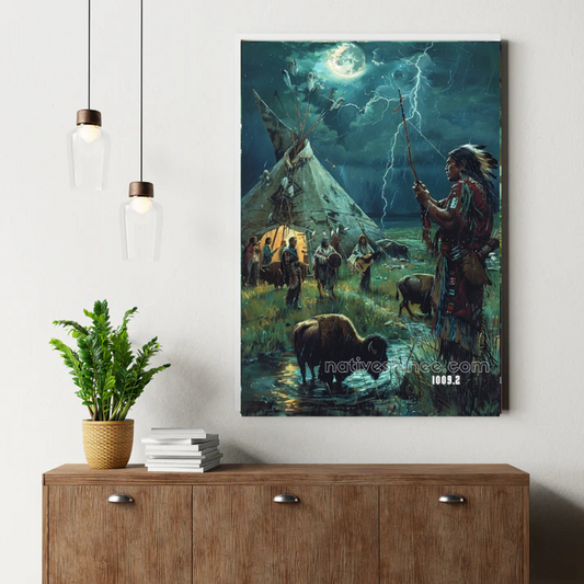 Embrace of the Frosty Elk Canvas