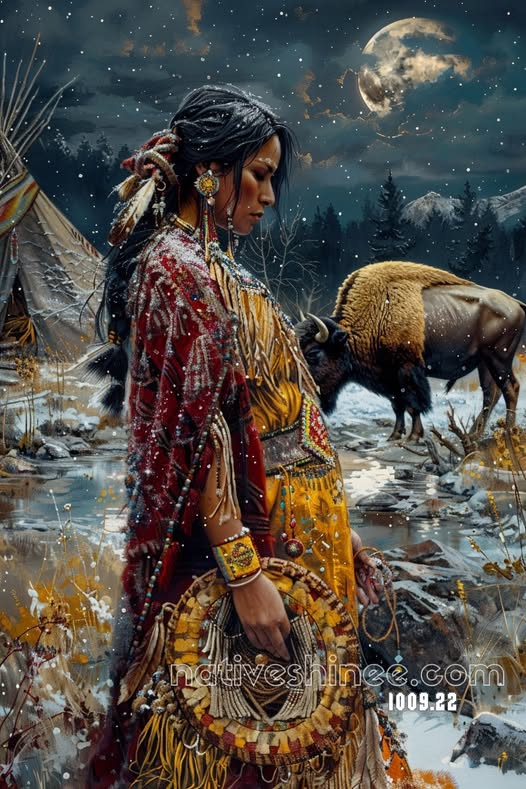 Frost Moon's Silent Kinship Canvas