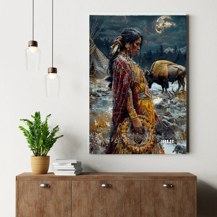 Frost Moon's Silent Kinship Canvas