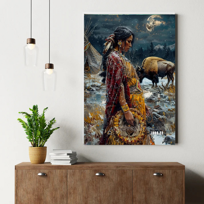 Frost Moon's Silent Kinship Canvas
