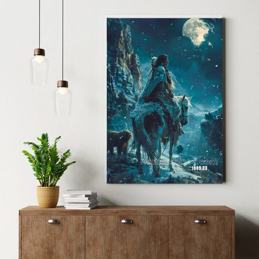 Moonlit Ride of the Snow Phantom Canvas