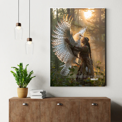Embrace of the Dawn Owl Canvas