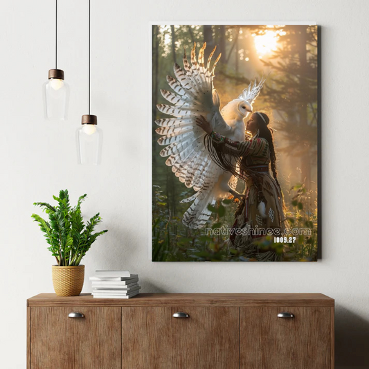 Embrace of the Dawn Owl Canvas