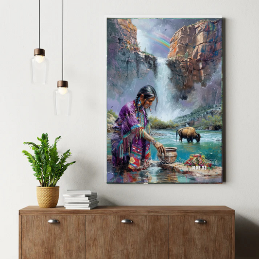 Harmony at the Rainbow Falls Canvas