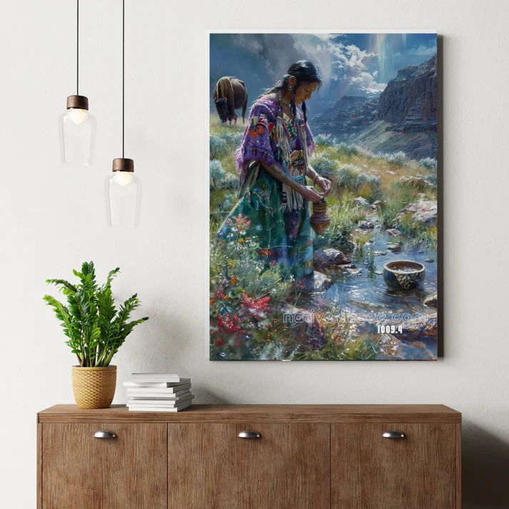Veil of the Bison Oracle Canvas