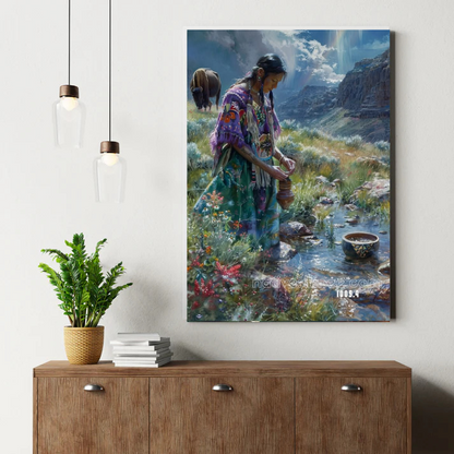 Veil of the Bison Oracle Canvas