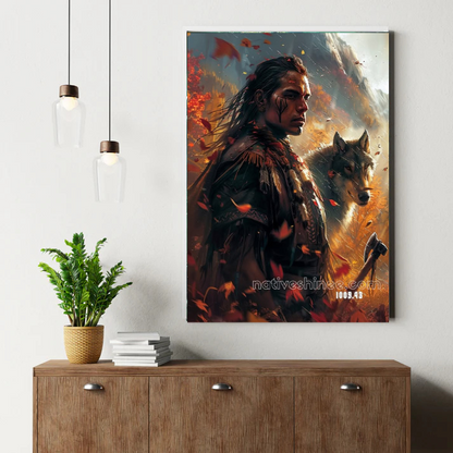 Warrior of the Autumn Wolf Canvas