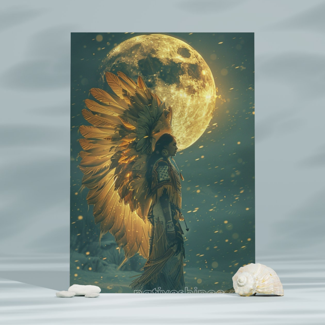 Moonlit Wings of Heritage Native American Canvas