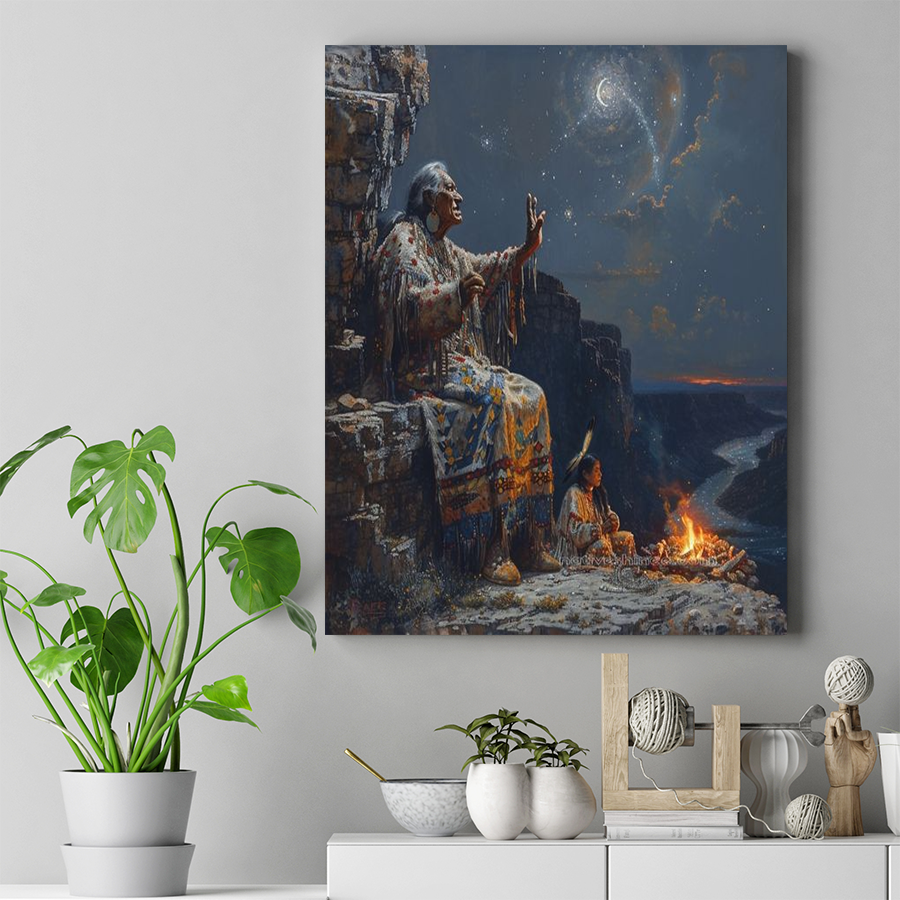 Tales of the Night Sky Spirits Native American Canvas