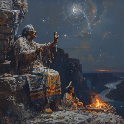 Tales of the Night Sky Spirits Native American Canvas