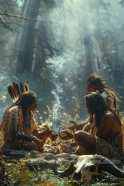 Mystical Conversations in the Sacred Woods Native American Canvas