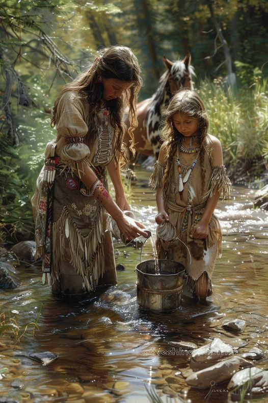 Cherished Moments in Nature's Embrace Native American Canvas