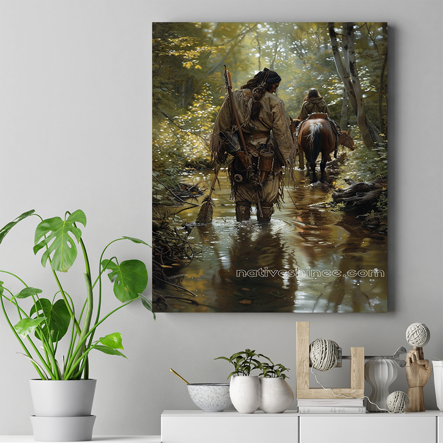 Through the Waters of Time Native American Canvas